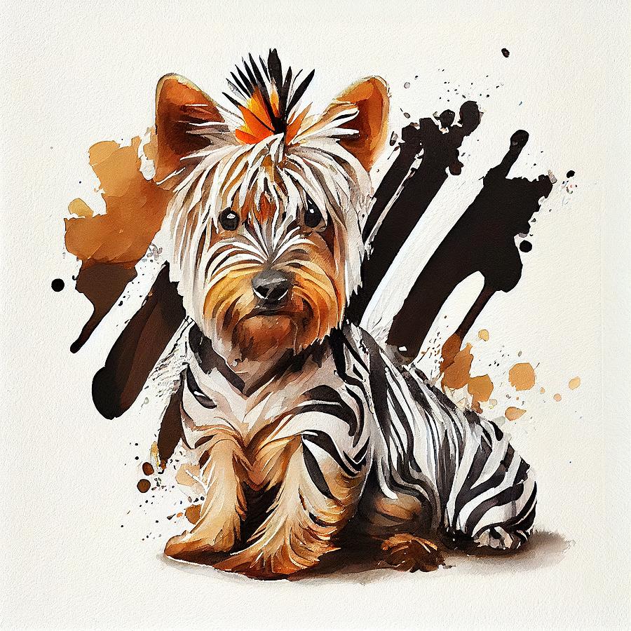 Yorkie Beach Towel - Watercolor