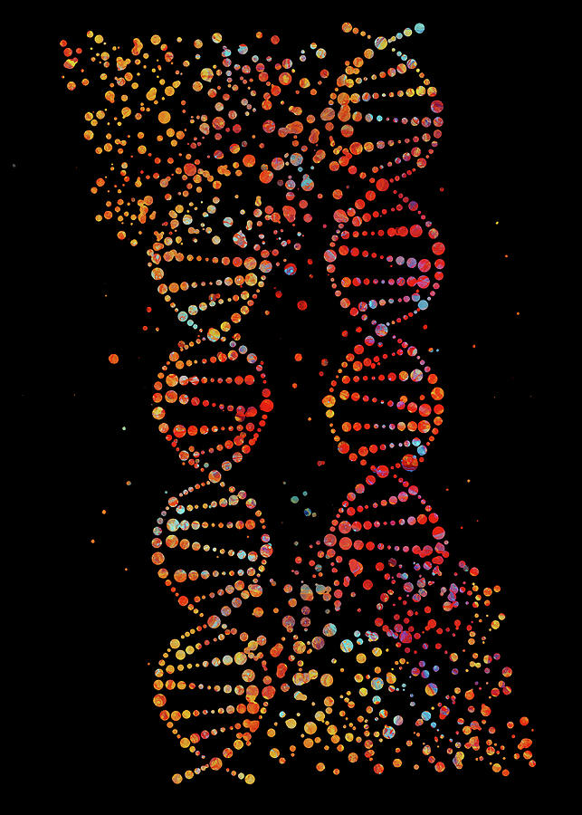 Watercolors Dna Art Print Double Helix Science Art Watercolor Poster ...