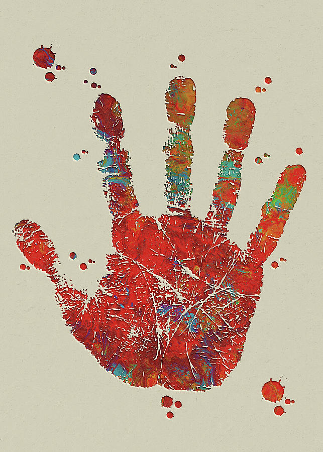 Watercolors Handprint Watercolor Print Hand Palm Poster Hand ...