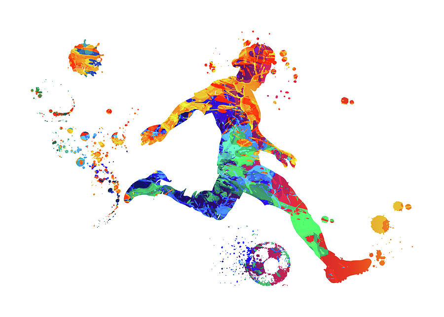 Watercolors Soccer Player Digital Art by Towery Hill - Fine Art America