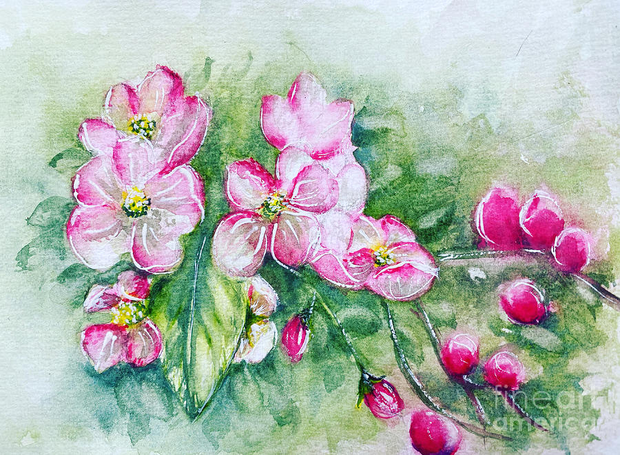 Watercolour Blossoms  Painting by Sharron Knight