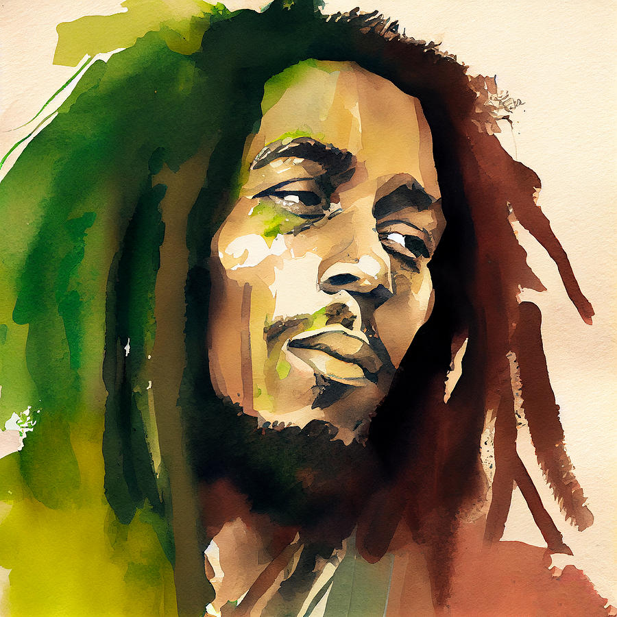 Watercolour Of Bob Marley Mixed Media by Smart Aviation - Fine Art America