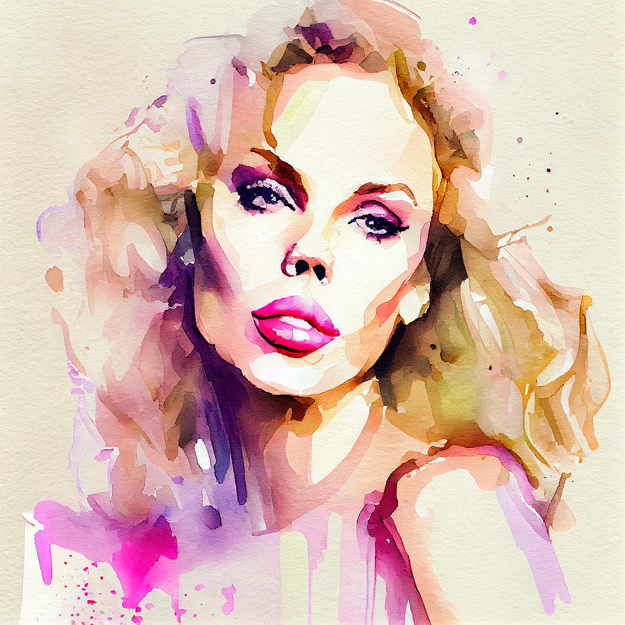 Watercolour Of Kylie Minogue Mixed Media
