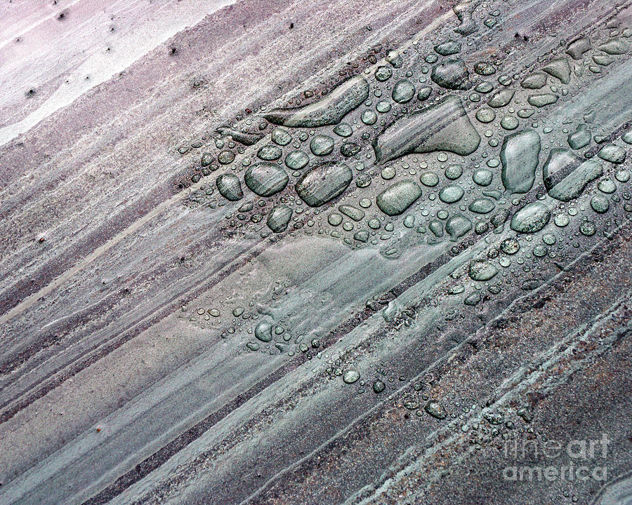 Waterdroplets on slate Photograph by Robert Douglas