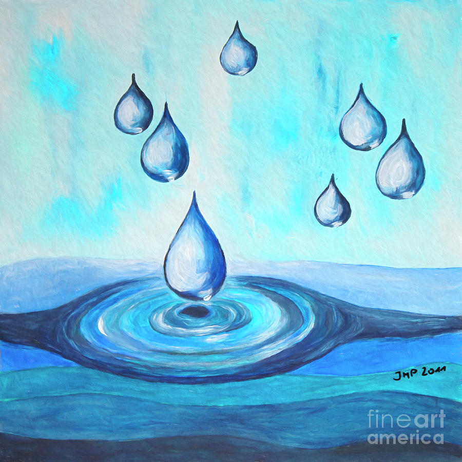 Waterdrops Painting by Jutta Maria Pusl
