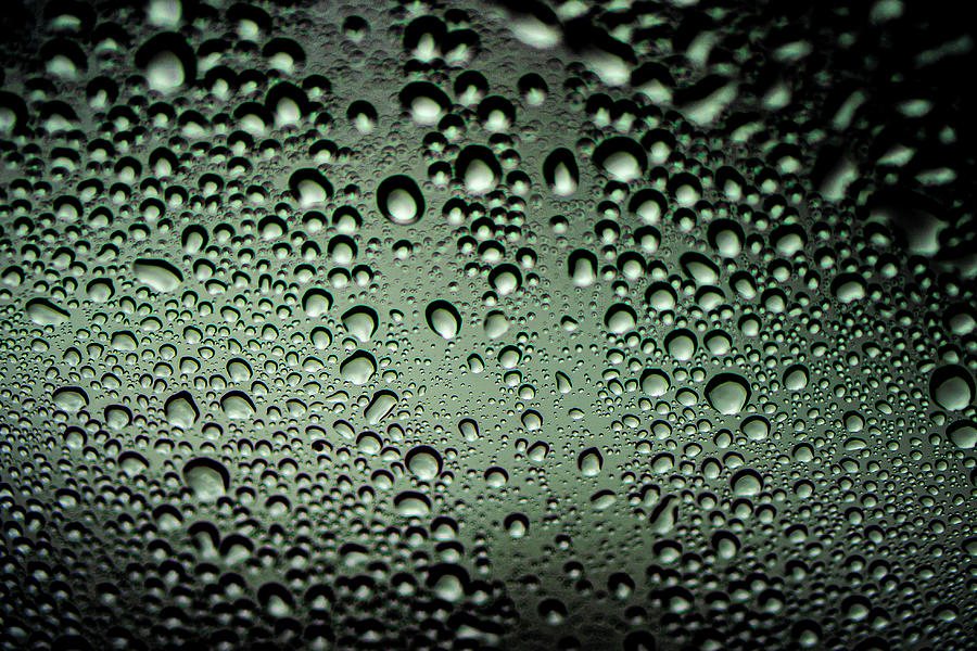 Waterdrops On Glass Photograph