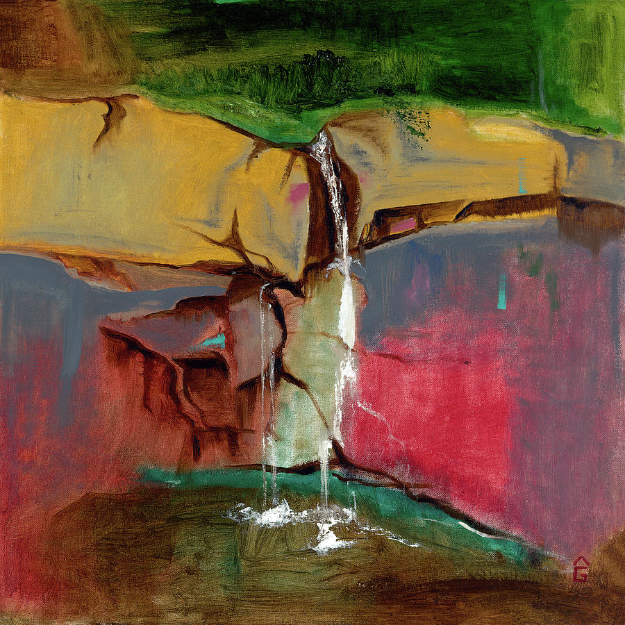 Waterfall Abstract Painting by Glory Ann Penington