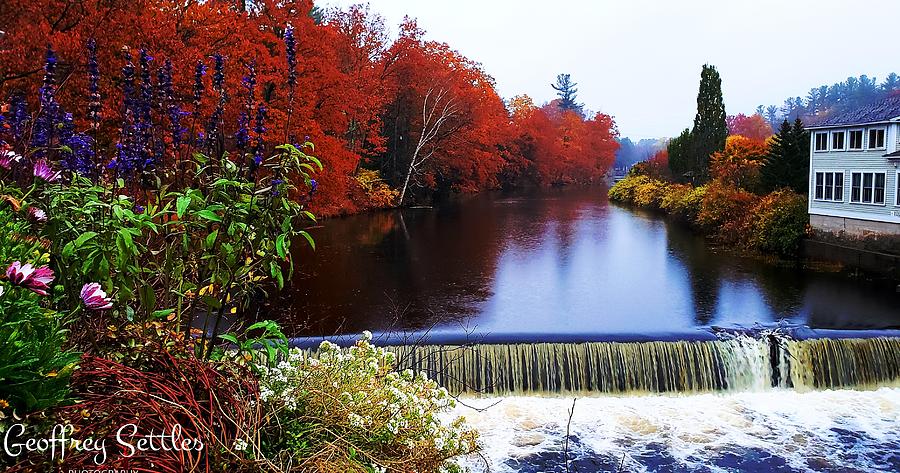 Waterfall at Fall Season Photograph by Geoffrey Settles