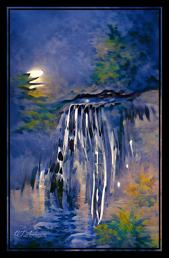 Waterfall At Moonrise Digital Art
