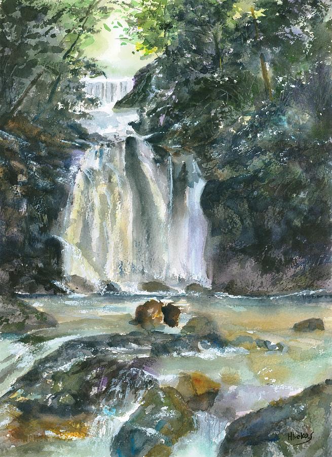 Waterfall At Summer Painting By Hiroko Stumpf - Fine Art America