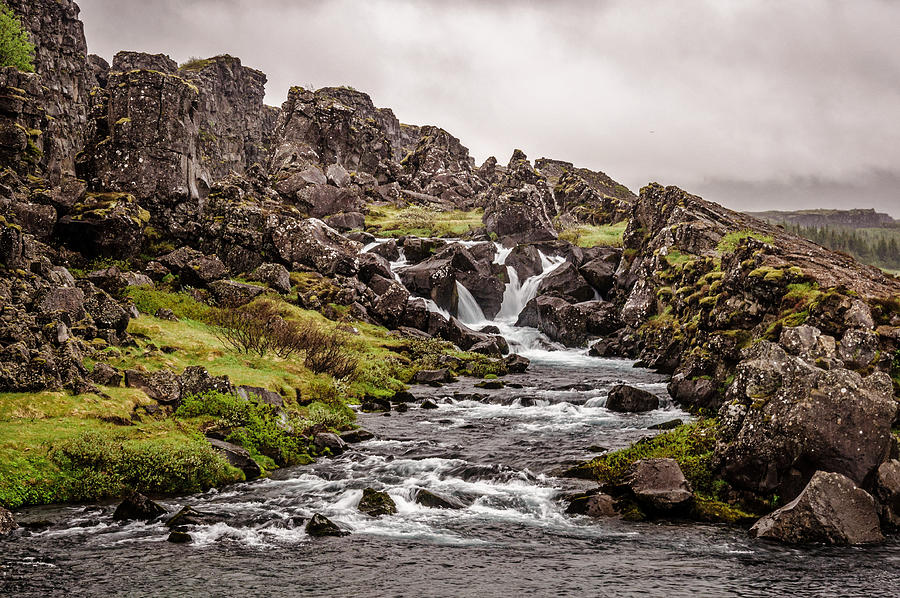Waterfall At Thingvellir Photograph by Andrew Wilson