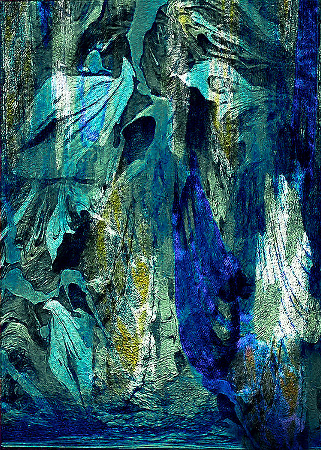 Waterfall Cascade Abstract  Digital Art by Silver Pixie