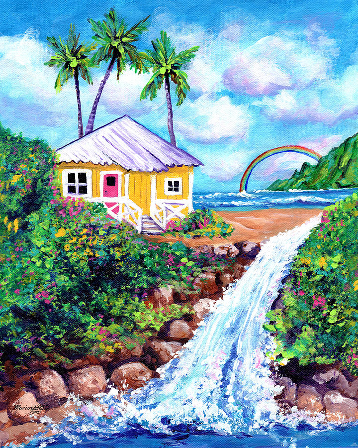 Waterfall Cottage Painting by Marionette Taboniar