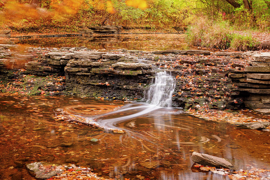 Waterfall Glen in Autumn Photograph by Adam Romanowicz