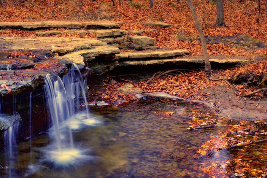 Fall Photograph - Waterfall in Autumn - Platte River State Park by Nikolyn McDonald