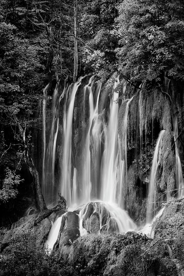 Waterfall In Black And White Photograph by Artur Bogacki
