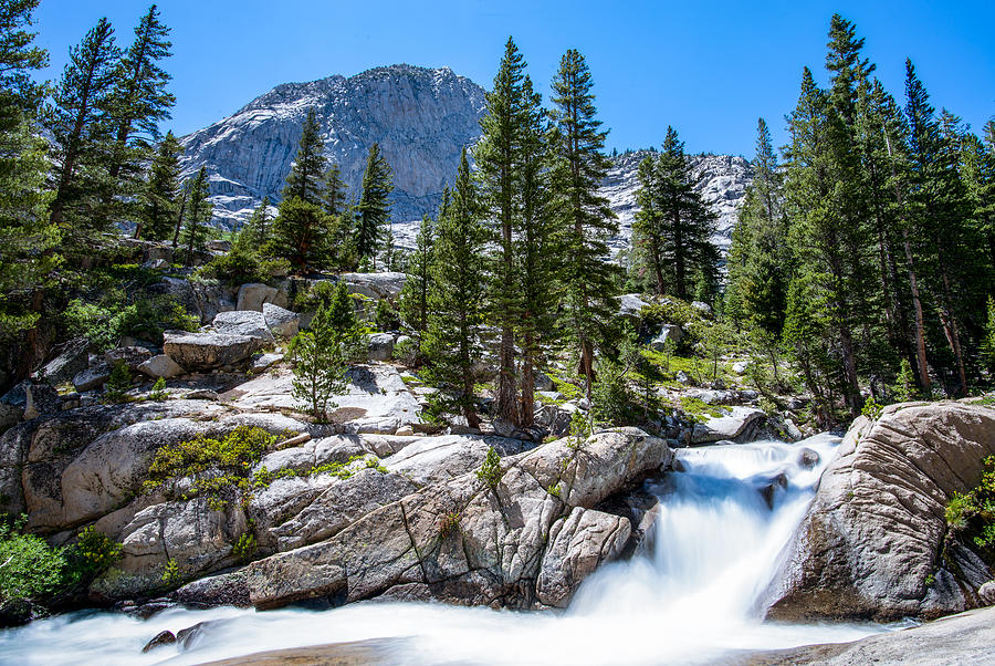 Waterfall in California Sierra Nevada Photograph by Greg Jaggears