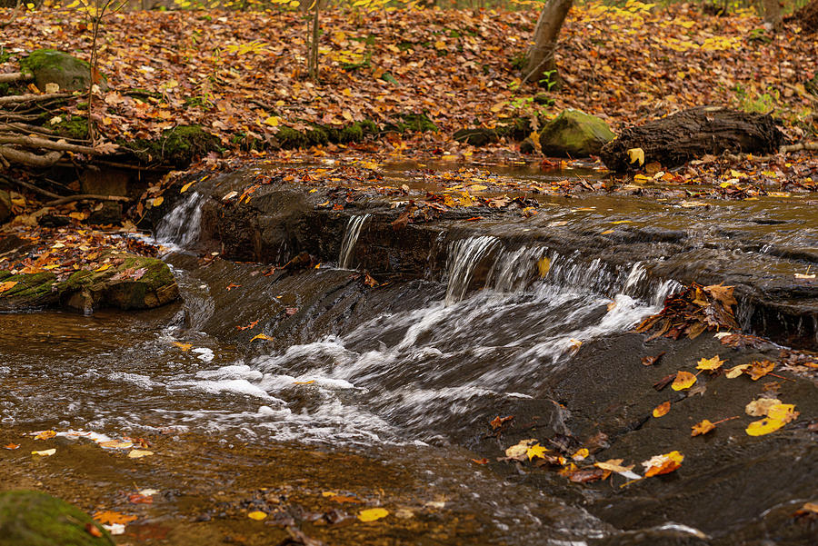 Waterfall in Fall Colors Photograph by James McClintock