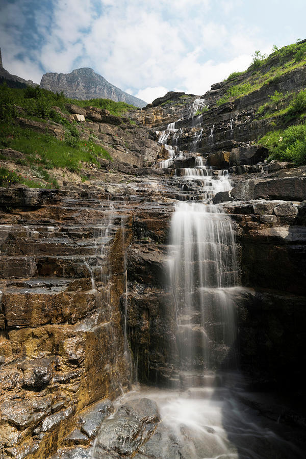 Waterfall in Glacier Photograph by Rick Wilking