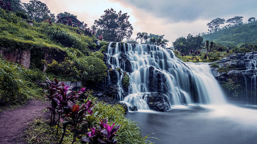 Fall Photograph - Waterfall in Java  by Manjik Pictures