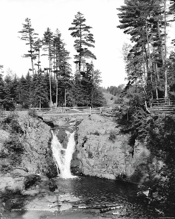 Waterfall in Lester Park, aka The Deeps Photograph by Detroit Publishing