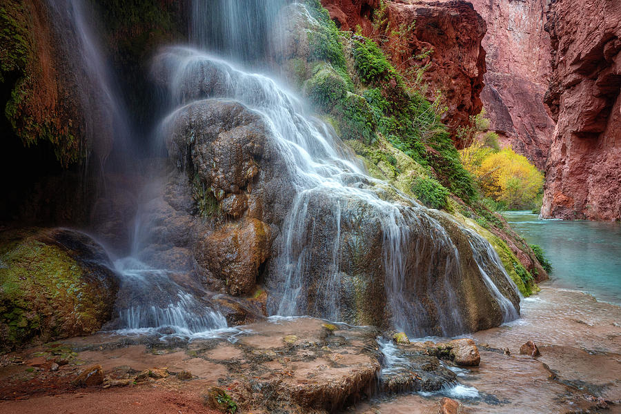 Waterfall in Paradise - Havasupai Photograph by Alex Mironyuk