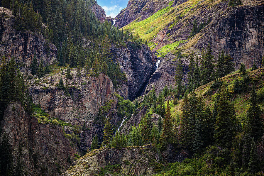Waterfall in San Juan Mountains, Ouray, CO Photograph by Jeanette Fellows