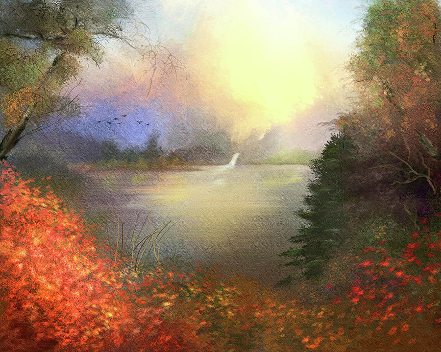 Waterfall Lake Digital Art by Mary Timman - Fine Art America