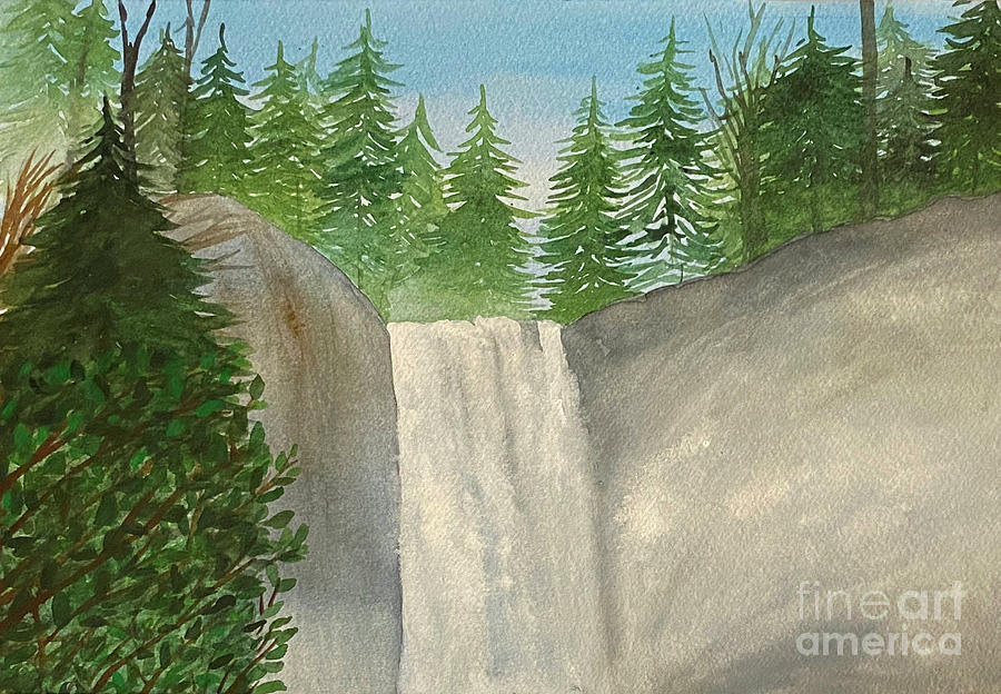 Waterfall Painting by Lisa Neuman