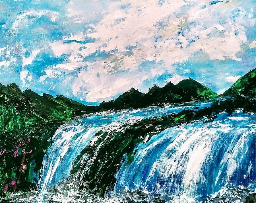 Waterfall Painting by Lynne McQueen