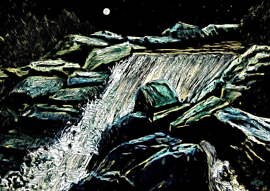 Waterfall Painting by Martine Murphy