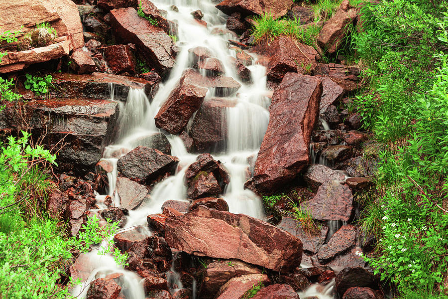 Waterfall near Vail, Colorado Photograph by Jeanette Fellows