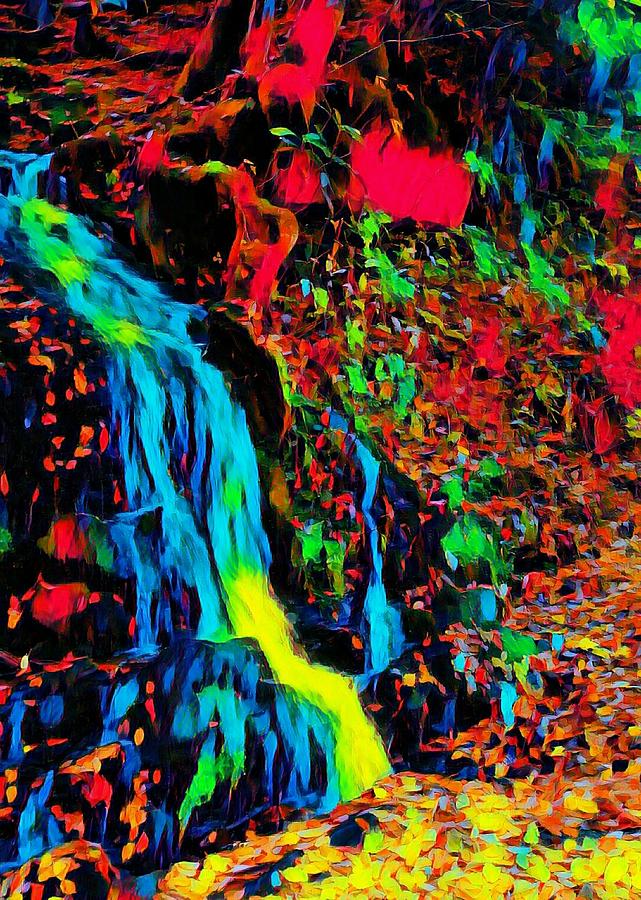 Waterfall of Color Painting by Ally White