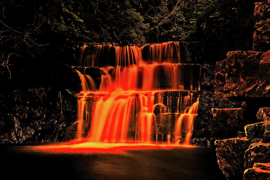 Waterfall of fire Digital Art by Simon Cowan | Fine Art America