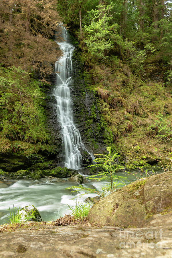 Spring Photograph - Waterfall on Boulder River Trail by Nancy Gleason