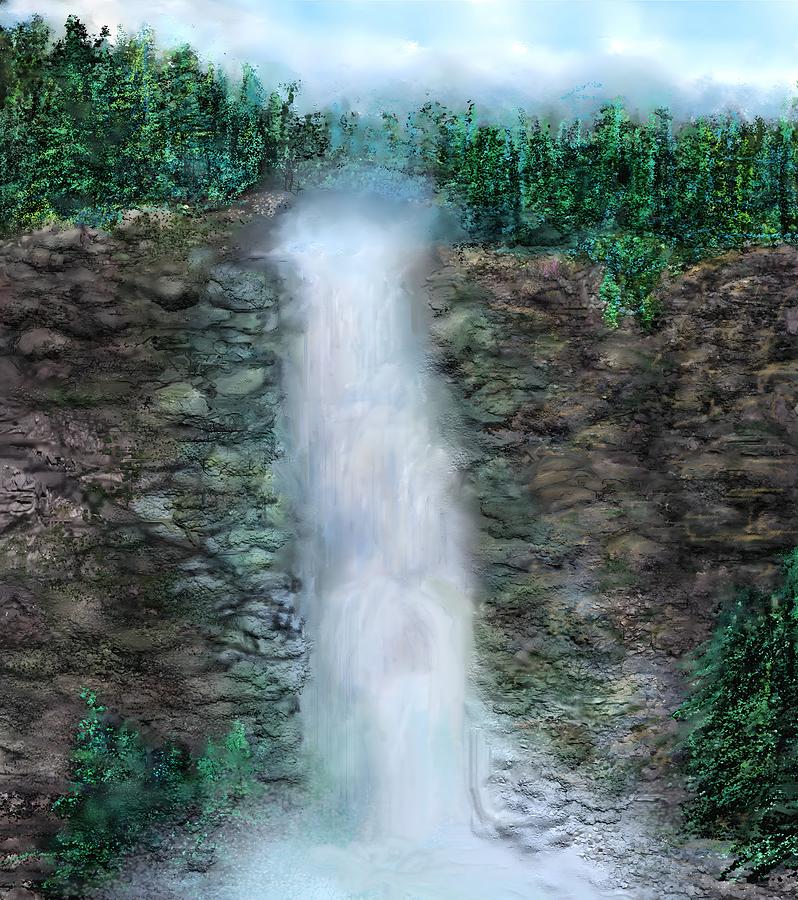 Waterfall  Digital Art by Robert Rearick