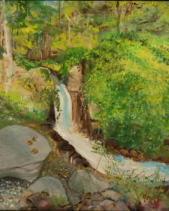 Waterfall, Roswell Mill  Painting by Kathy Knopp