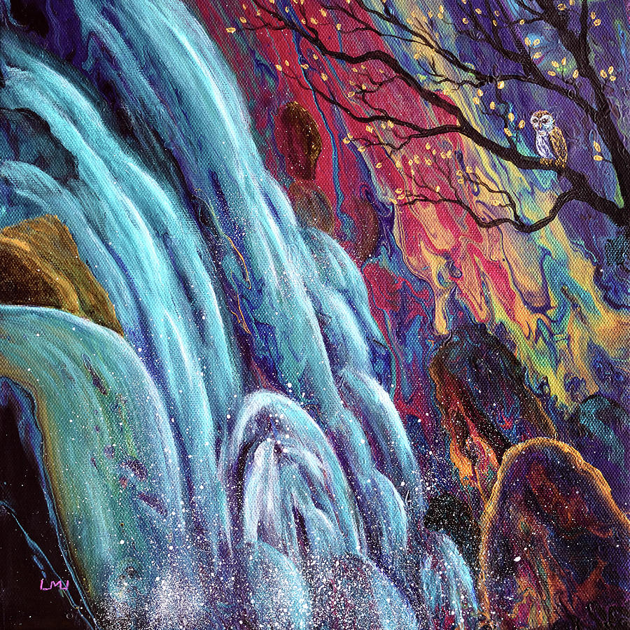 Waterfall Sentinel Painting by Laura Iverson