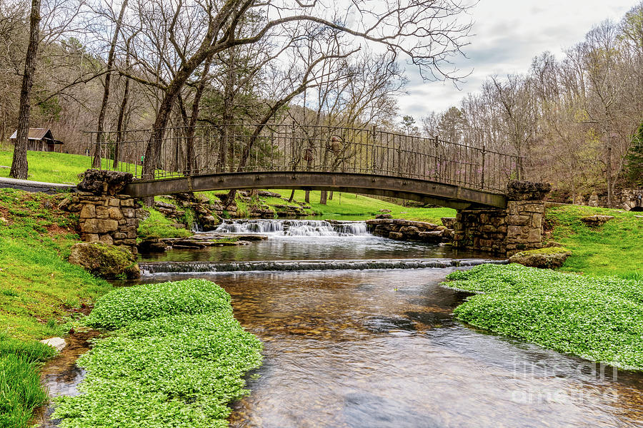 Waterfall Under Arched Bridge In Spring Photograph by Jennifer White