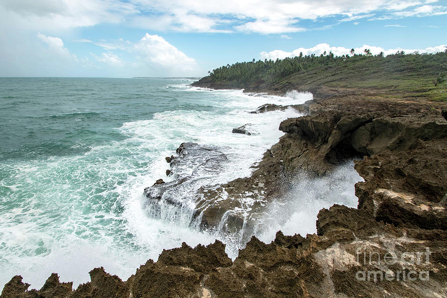 Waterfall Waves at Parque nacional Cerro Gordo, Puerto Rico Photograph by Beachtown Views