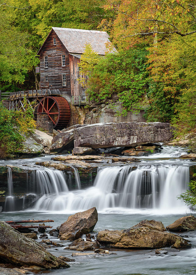 Waterfalls at Glade Creek Grist Mill Photograph by Robert Miller