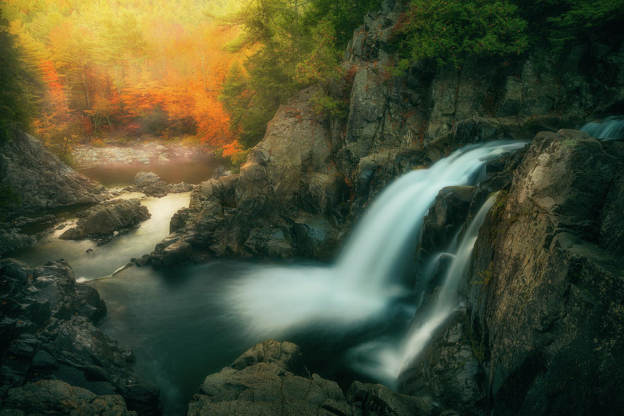 Waterfalls at Sunrise Photograph by Henry w Liu