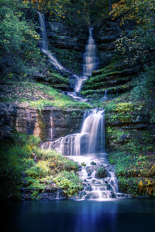 Waterfalls in Dogwood Canyon Photograph by Allin Sorenson