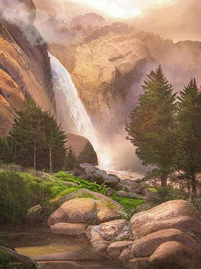 Waterfalls In The Sierras Digital Art by Frank Wilson