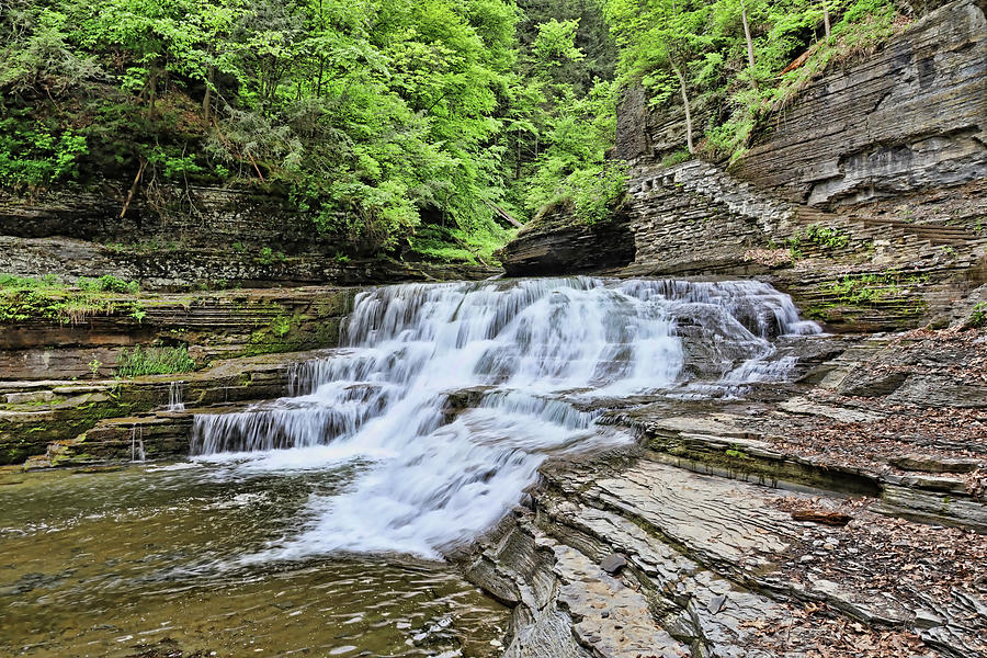 Waterfalls of Robert H. Treman State Park - Fall on Fishkill Creek Photograph by Allen Beatty