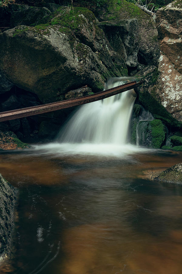 Waterfalls on river Jedlova in Jizera mountain Photograph by Vaclav Sonnek