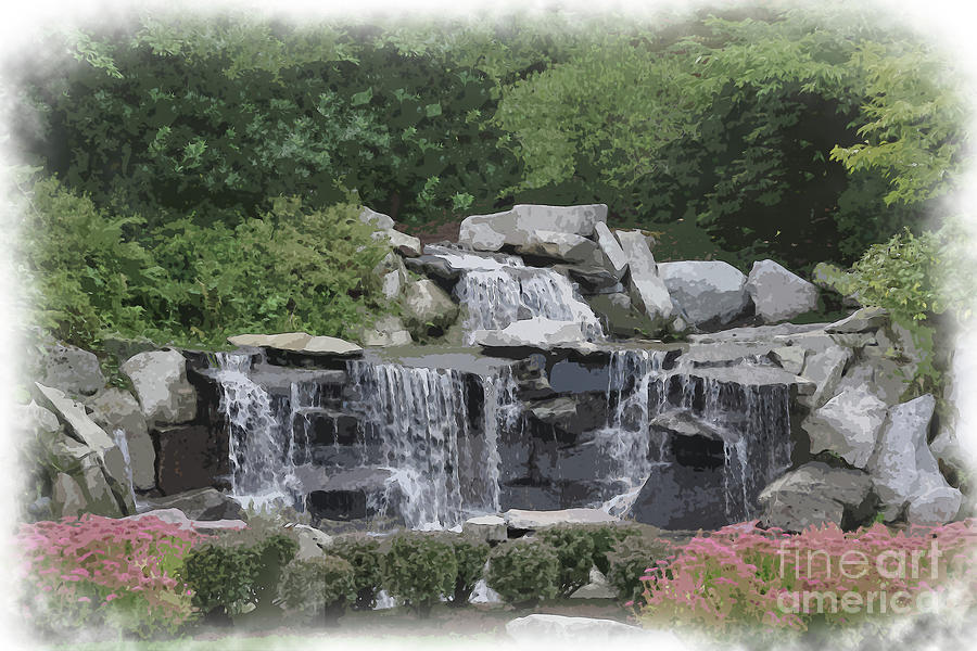 Waterfalls Within The Garden Digital Art by Kirt Tisdale
