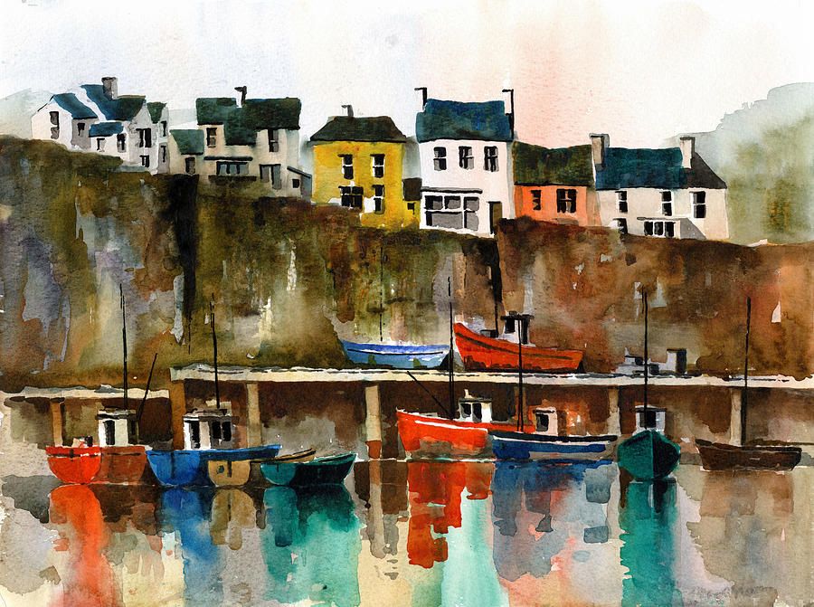 WATERFORD  Dunmore East Painting by Val Byrne