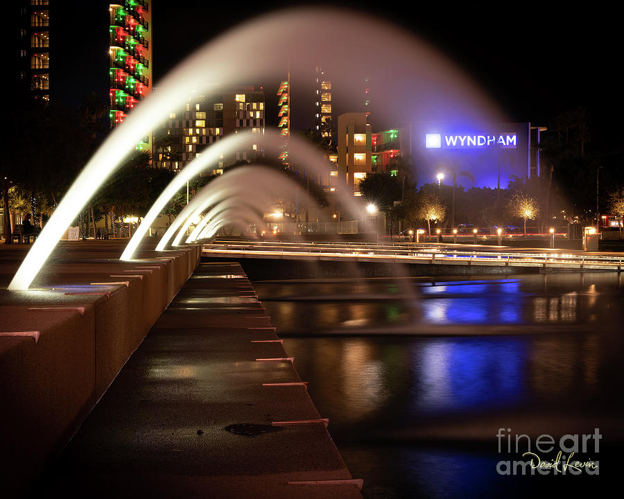 Waterfront Fountains Photograph by David Levin
