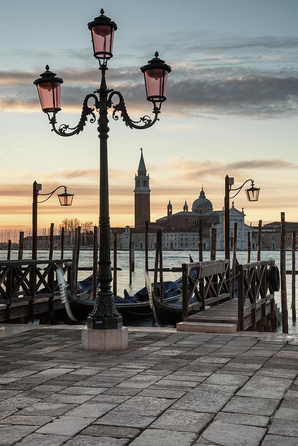 Waterfront Lantern, Venice, Italy Photograph by Sarah Howard